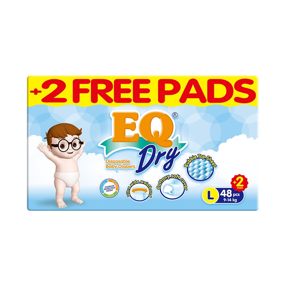 EQ Dry Tape Baby Diapers Jumbo Pack Large 48