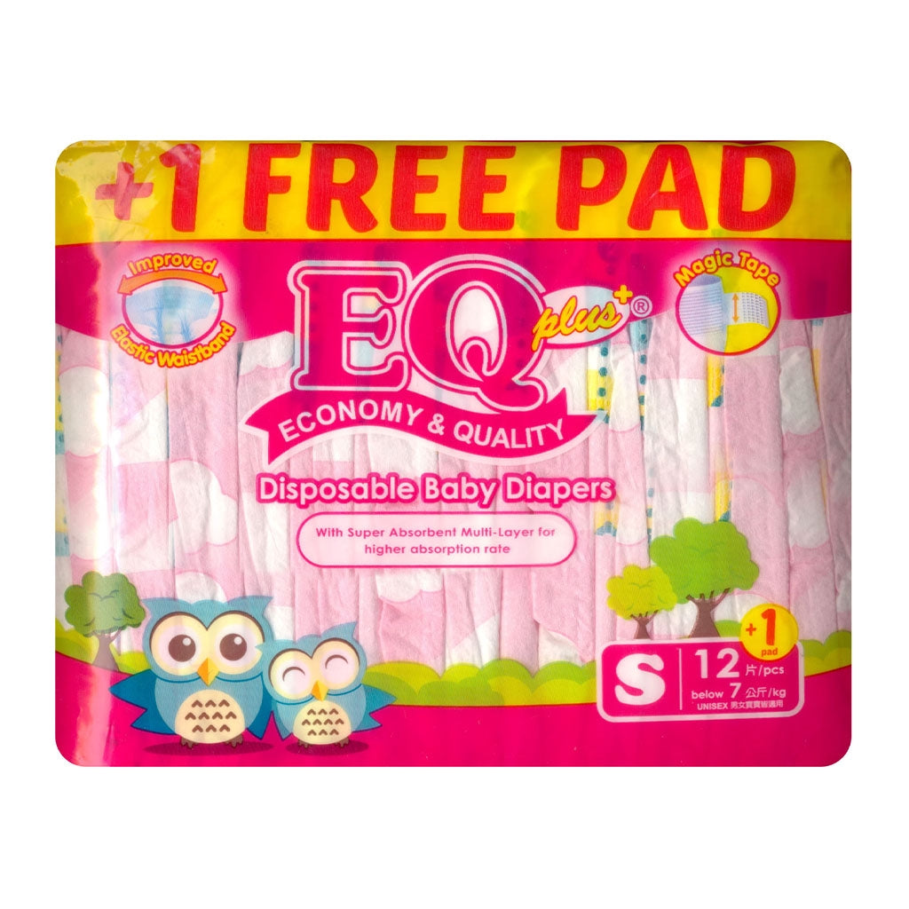 EQ Plus Tape Baby Diapers Budget Pack Small 12