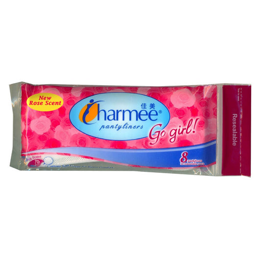 Charmee Go Girl Pantyliners Rose Scent 8's