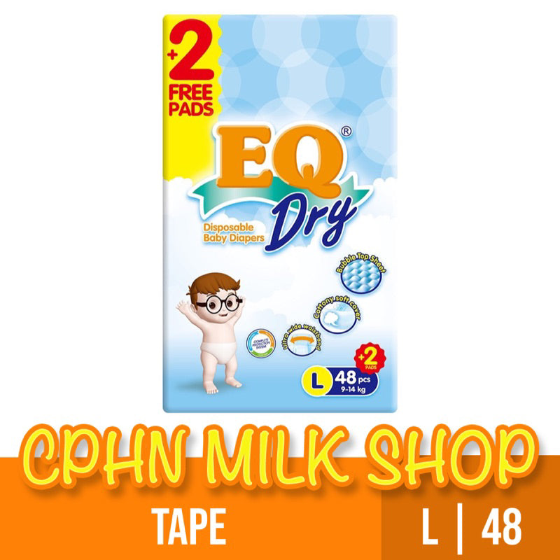 EQ Dry Tape Baby Diapers Jumbo Pack Large 48
