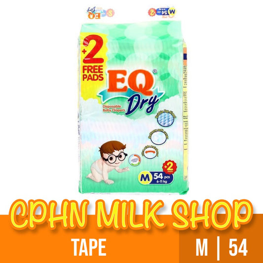 EQ Dry Tape Baby Diapers Jumbo Pack Medium 54