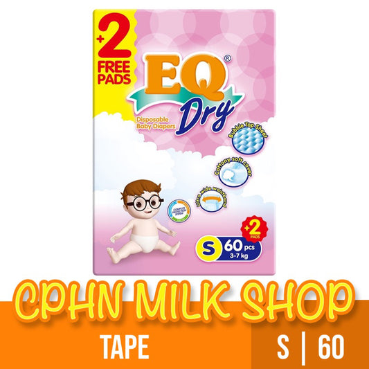 EQ Dry Tape Baby Diapers Jumbo Pack Small 60