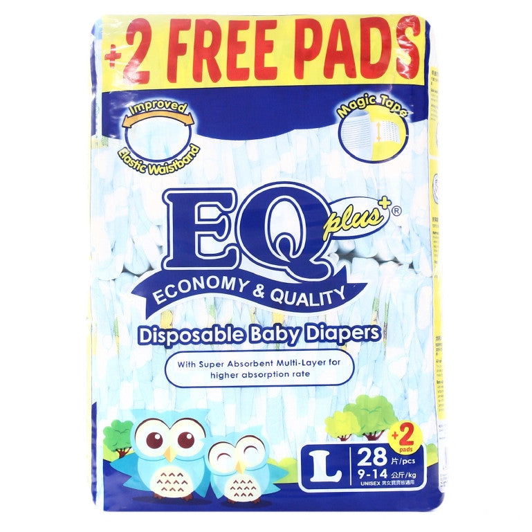 EQ Plus Tape Baby Diapers Big Pack Large 28