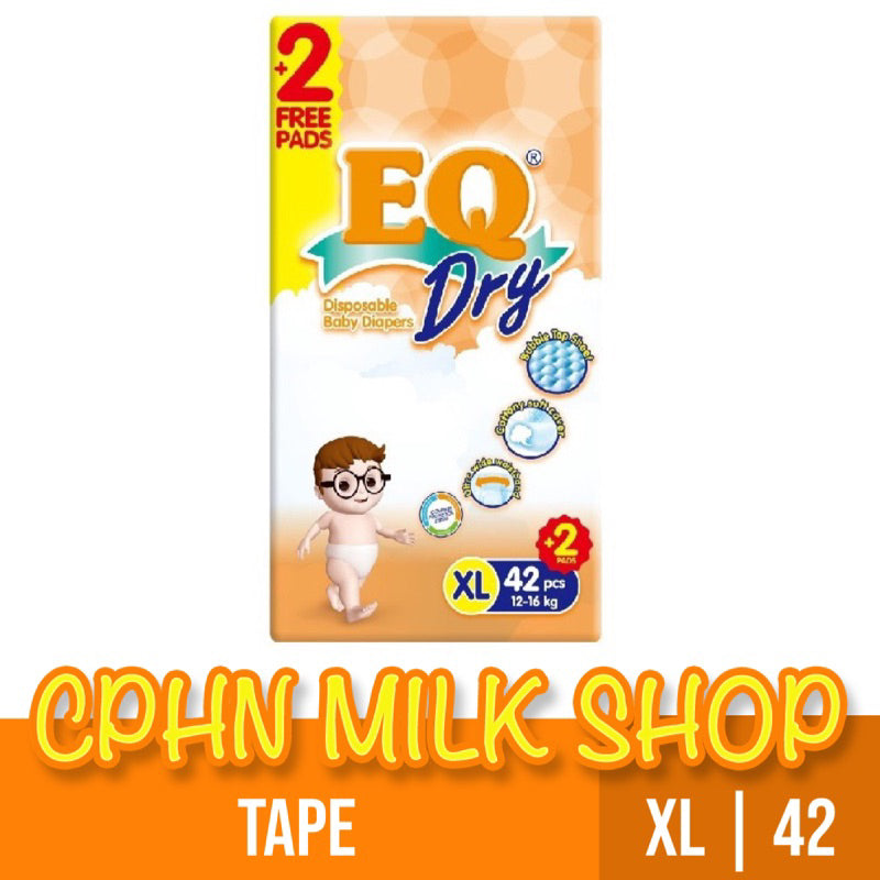 EQ Dry Tape Baby Diapers Jumbo Pack XL 42