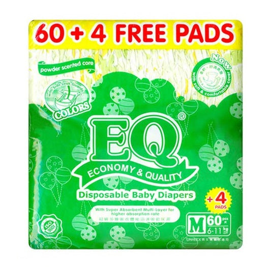 EQ Colors Tape Baby Diapers Jumbo Pack Medium 60