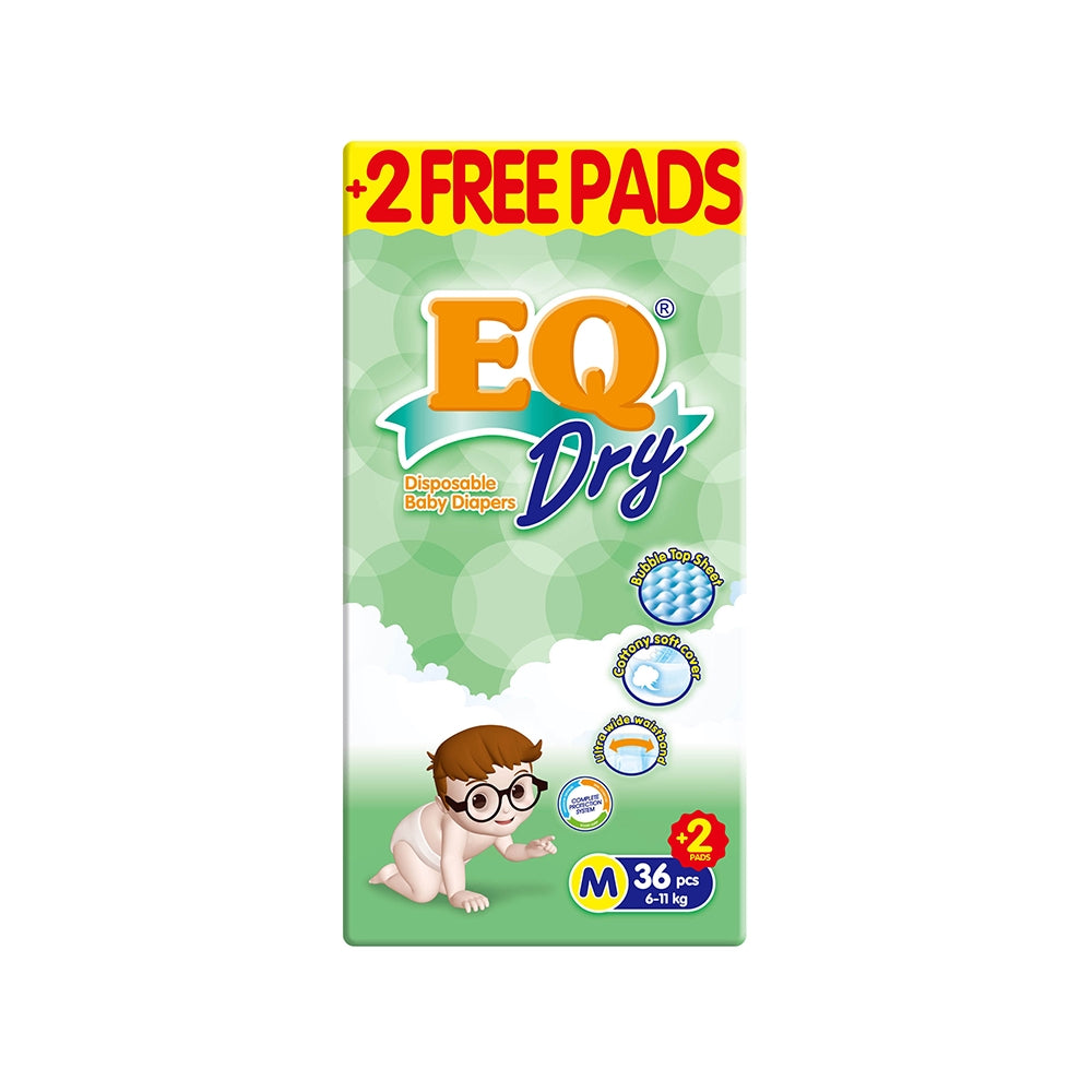 EQ Dry Tape Baby Diapers Econo Pack Medium 36