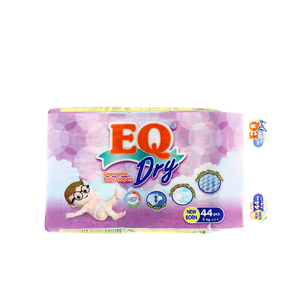 EQ Dry Tape Baby Diapers Econo Pack Newborn 44