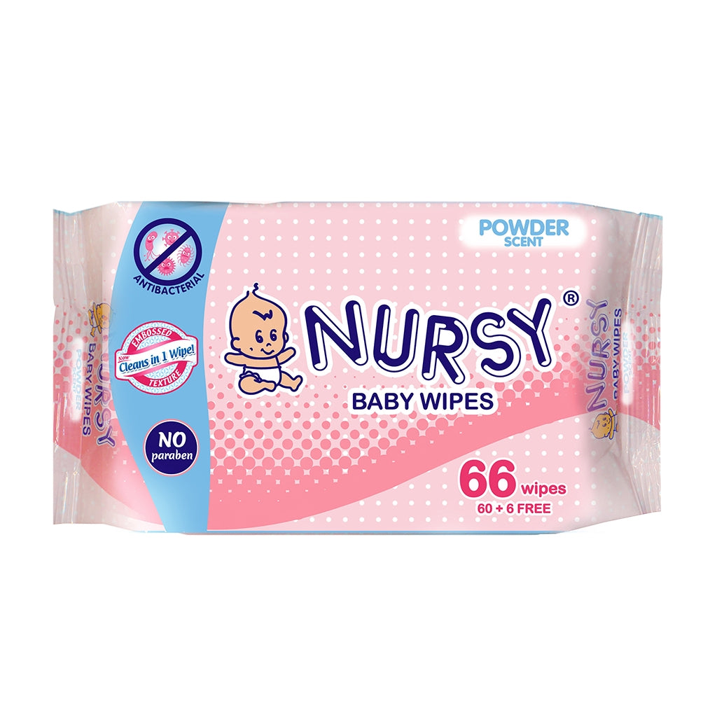 Nursy Baby Wipes Powder Scent 66 Sheets