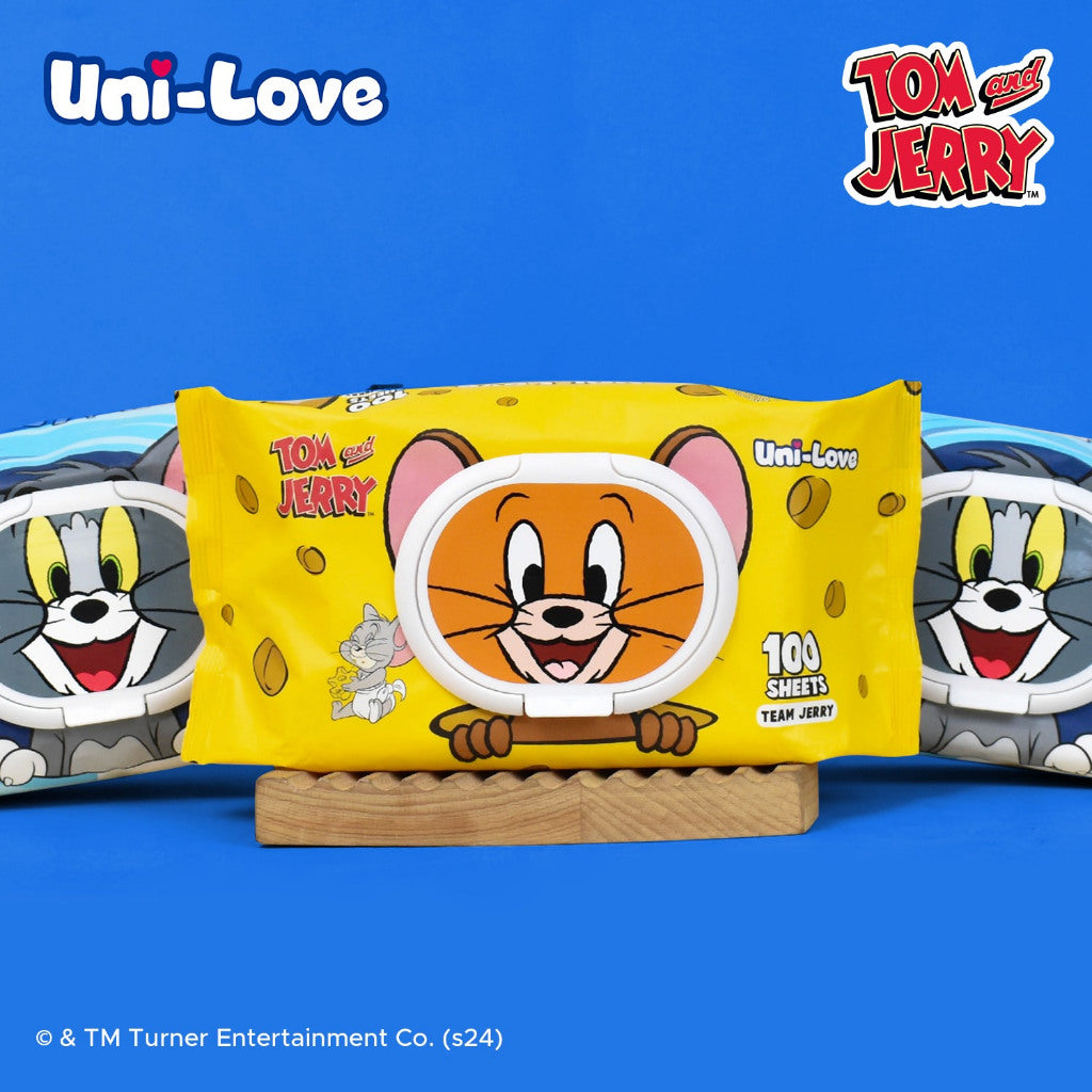 Uni-Love Tom and Jerry Wipes (Team Jerry) 100's Pack of 1
