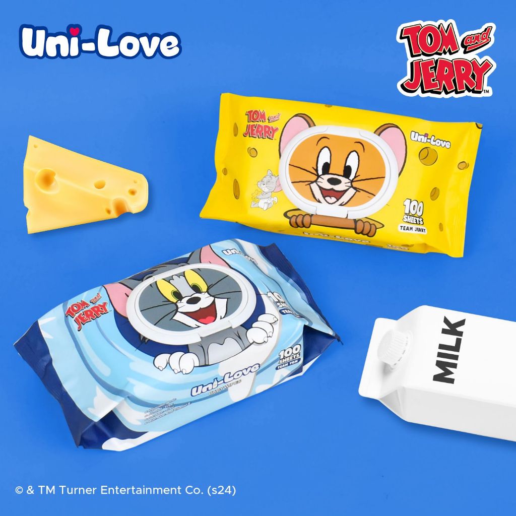 Uni-Love Tom and Jerry Wipes (Team Tom) 100's Pack of 1