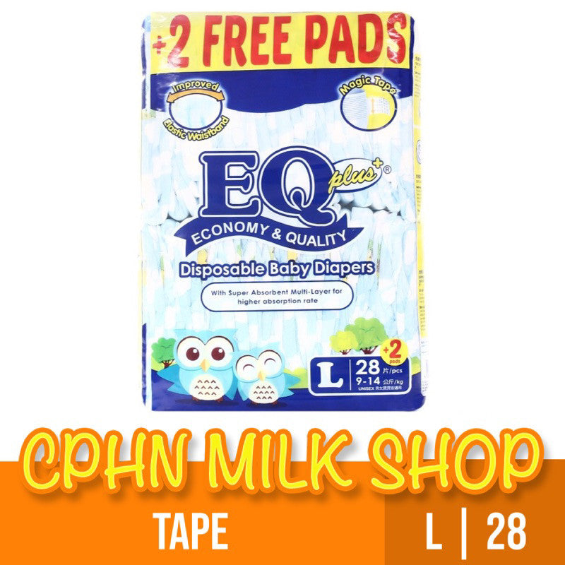 EQ Plus Tape Baby Diapers Big Pack Large 28