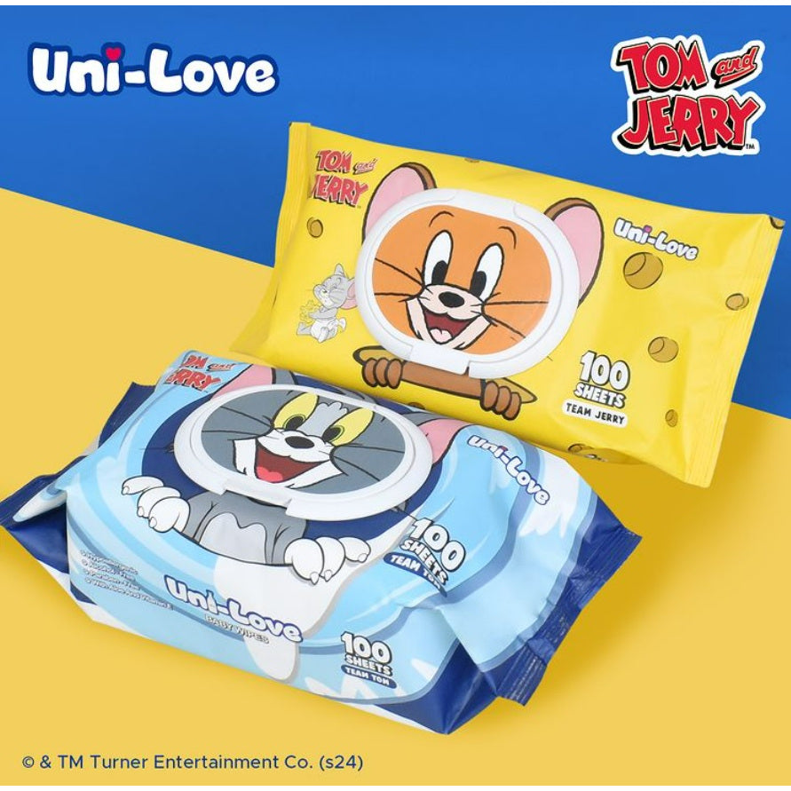 Uni-Love Tom and Jerry Wipes (Team Jerry) 100's Pack of 1