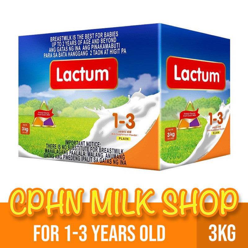 Lactum for 1-3 Years Old 3kg Plain Milk Supplement