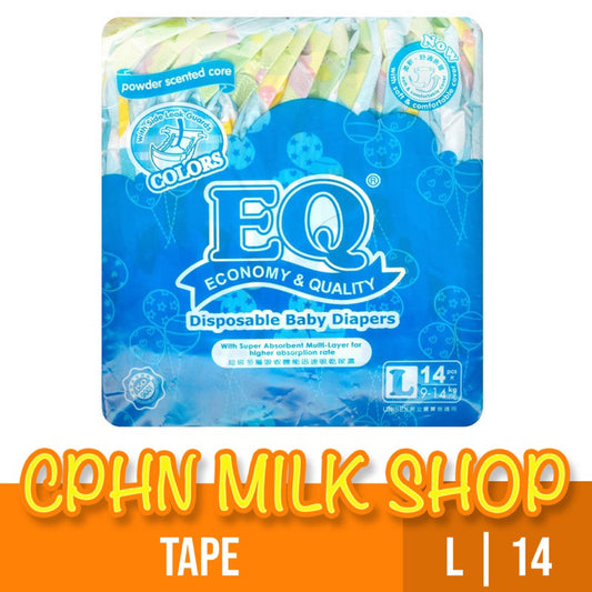 EQ Colors Tape Baby Diapers Budget Pack Large 14