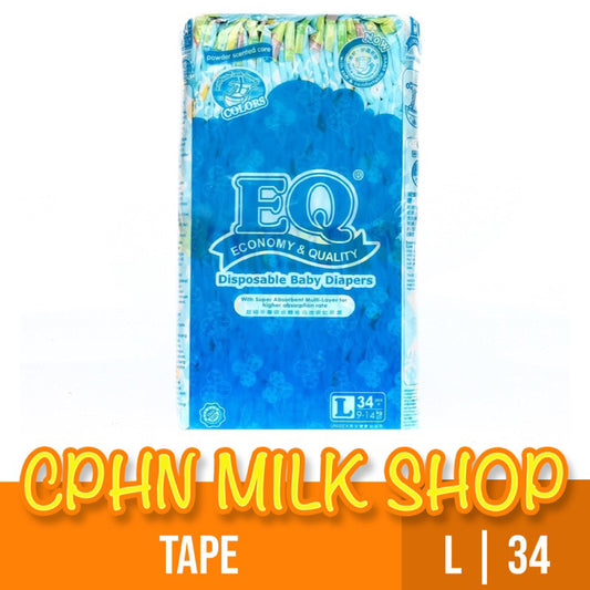 EQ Colors Tape Baby Diapers Big Pack Large 34
