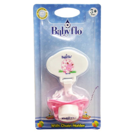 Babyflo Pacifier with Chain Holder (PINK)