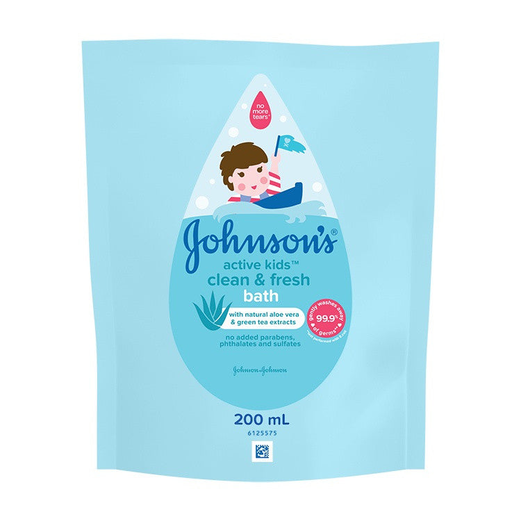 Johnson's Active Kids Clean & Fresh Bath 200ml Refill