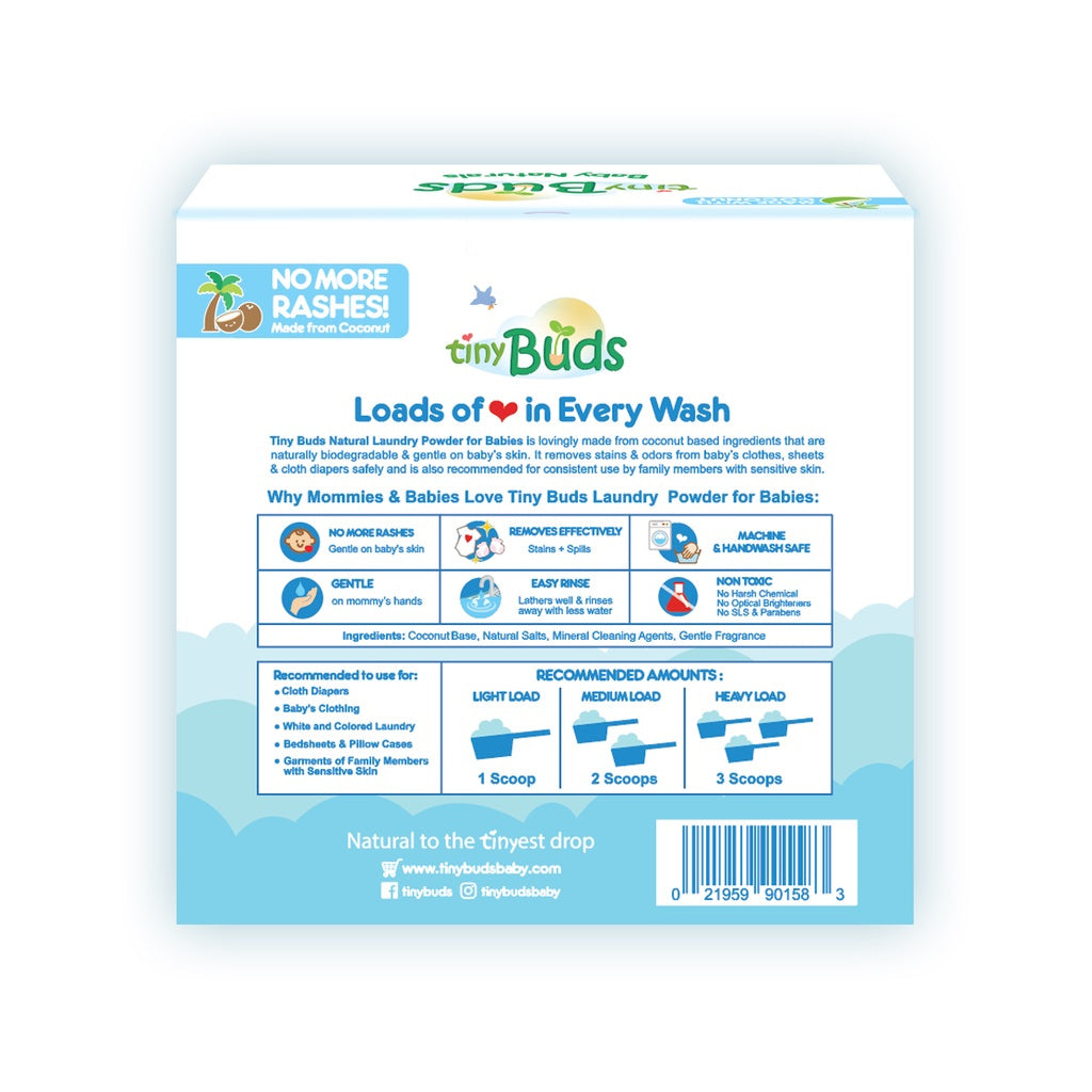 Tiny Buds Extra Sensitive Laundry Powder Fragrance Free 1kg