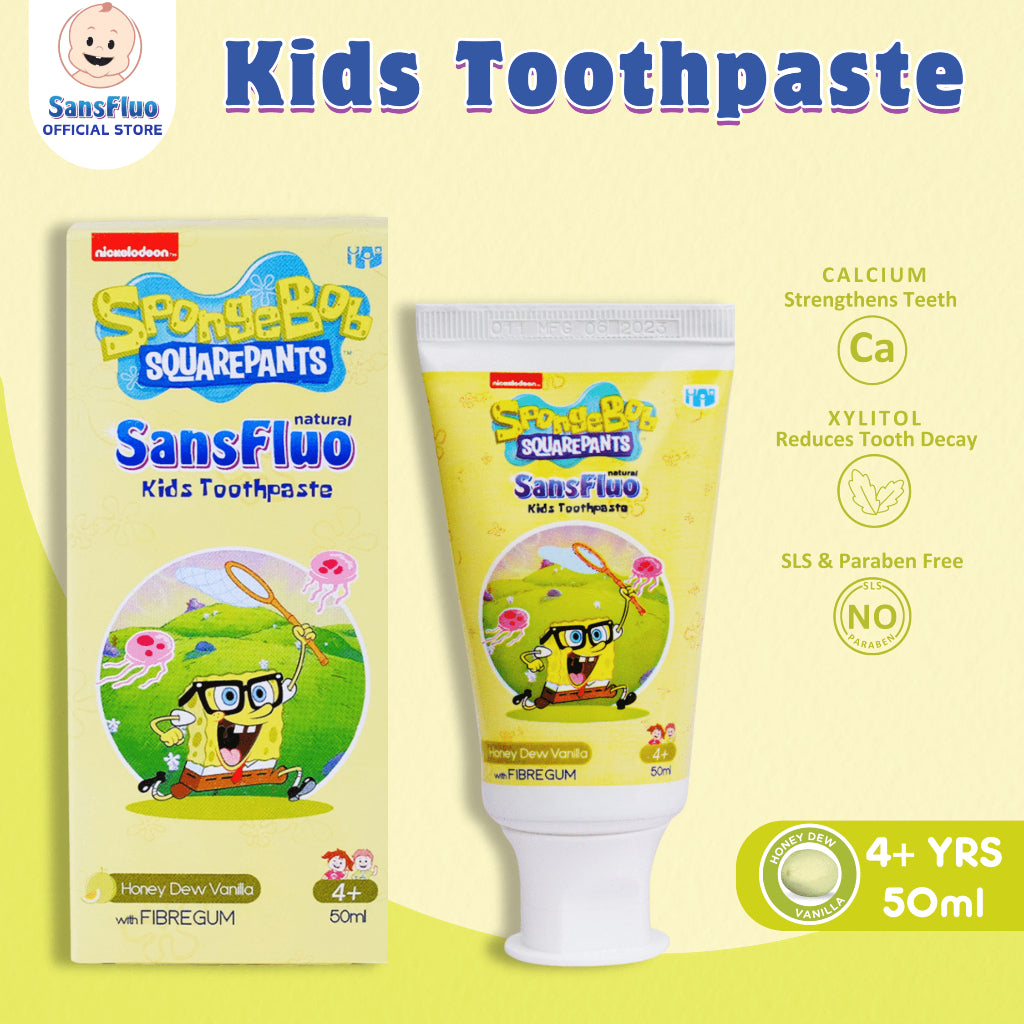 SansFluo Natural Kids Toothpaste Honey Dew Vanilla 50ml