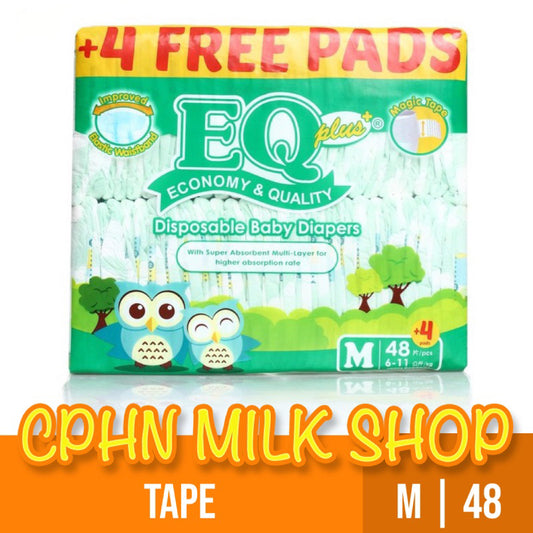 EQ Plus Tape Baby Diapers Jumbo Pack Medium 48