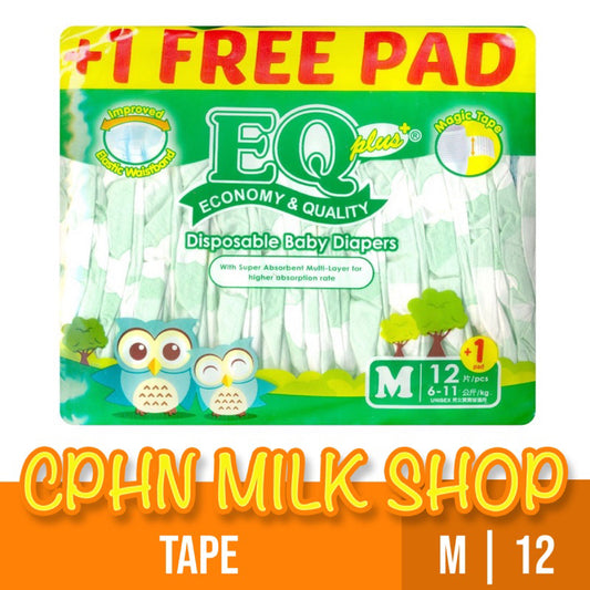 EQ Plus Tape Baby Diapers Budget Pack Medium 12