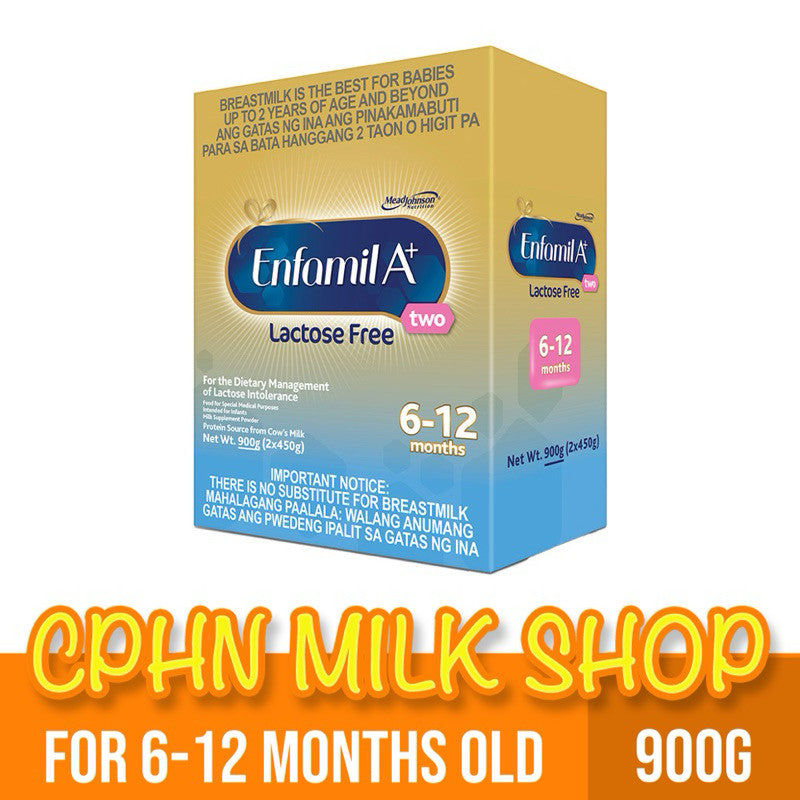 Enfamil A+ Two Lactose Free 900g for 6-12 Months Old Dietary Management of Lactose Intolerenace