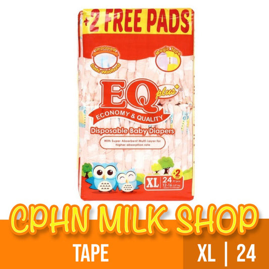 EQ Plus Tape Baby Diapers Big Pack XL 24