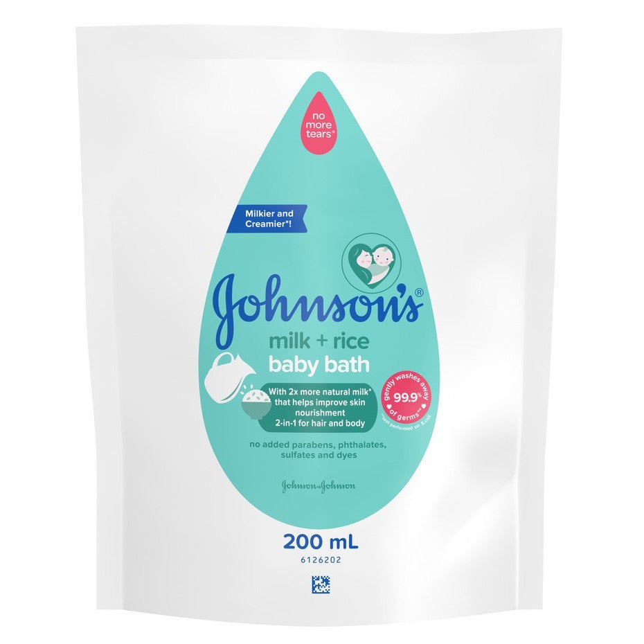 Johnson's Milk+Rice Baby Bath 200ml Refill