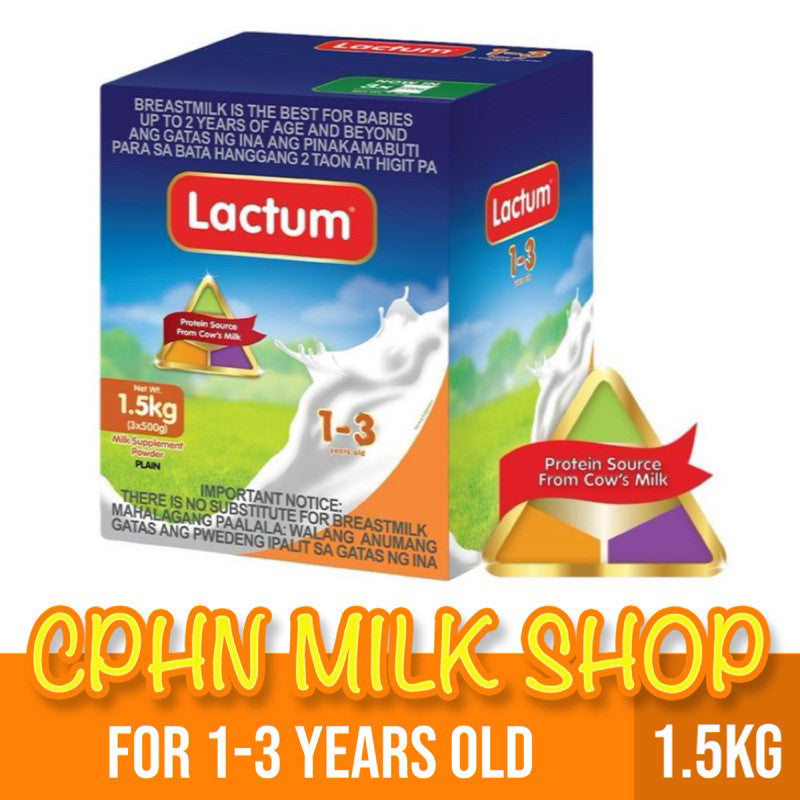 Lactum for 1-3 Years Old 1.5kg Plain Milk Supplement