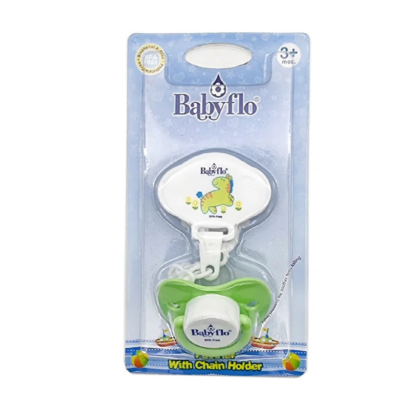 Babyflo Pacifier with Chain Holder (PINK)