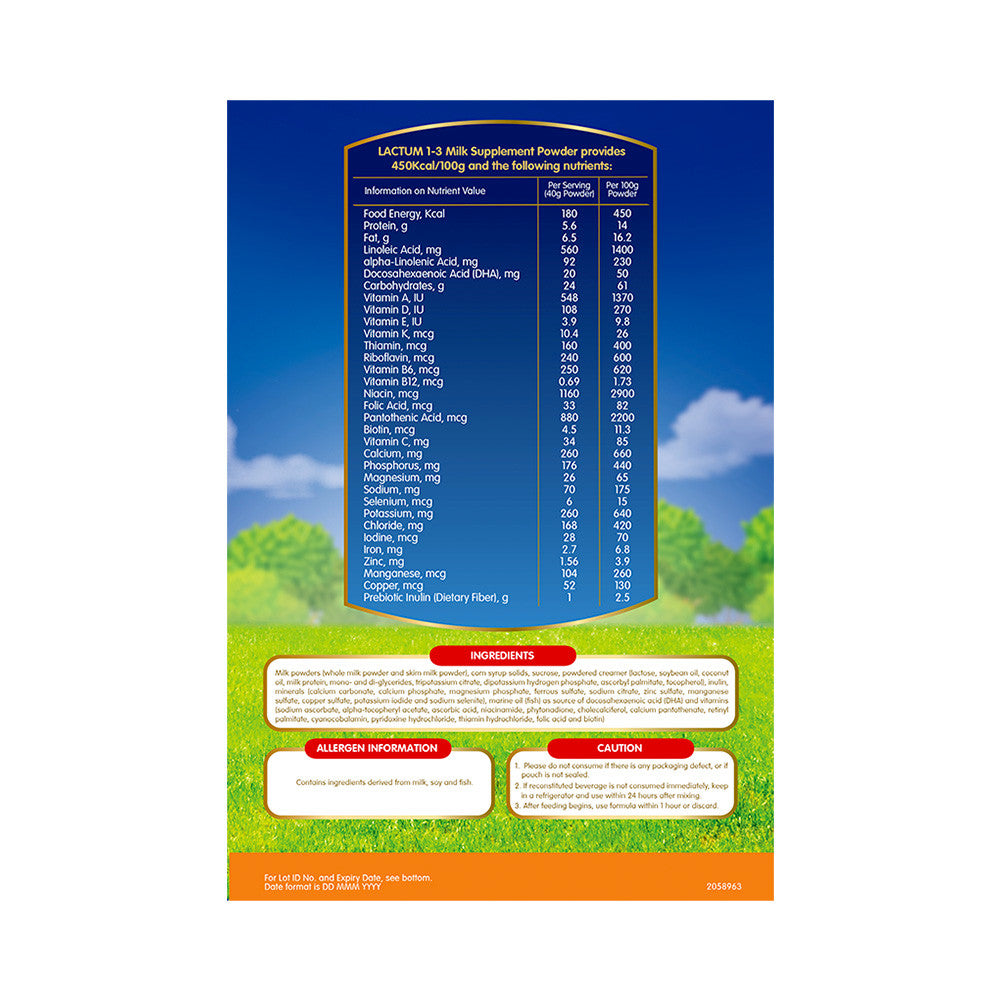 Lactum for 1-3 Years Old 1.5kg Plain Milk Supplement