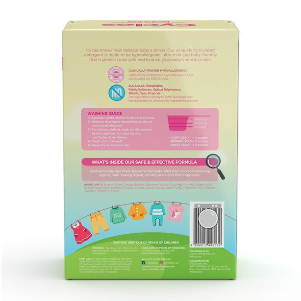 Cycles Baby Laundry Powder Detergent 1Kg - Hypoallergenic for Baby’s Sensitive Skin!