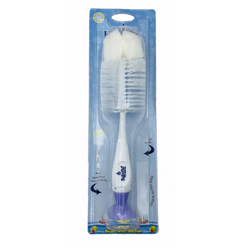 Babyflo Bottle & Nipple Brush with Suction