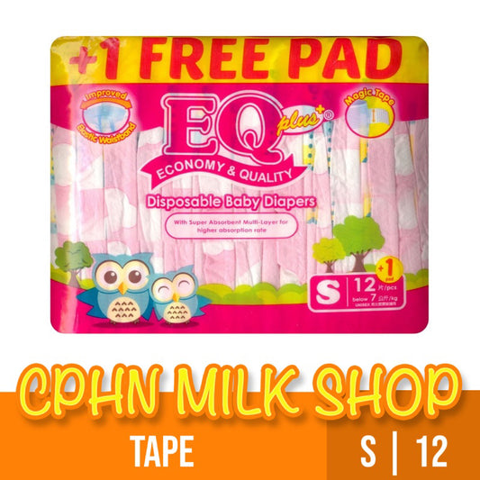 EQ Plus Tape Baby Diapers Budget Pack Small 12