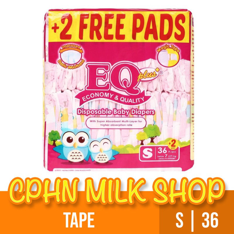 EQ Plus Tape Baby Diapers Big Pack Small 36