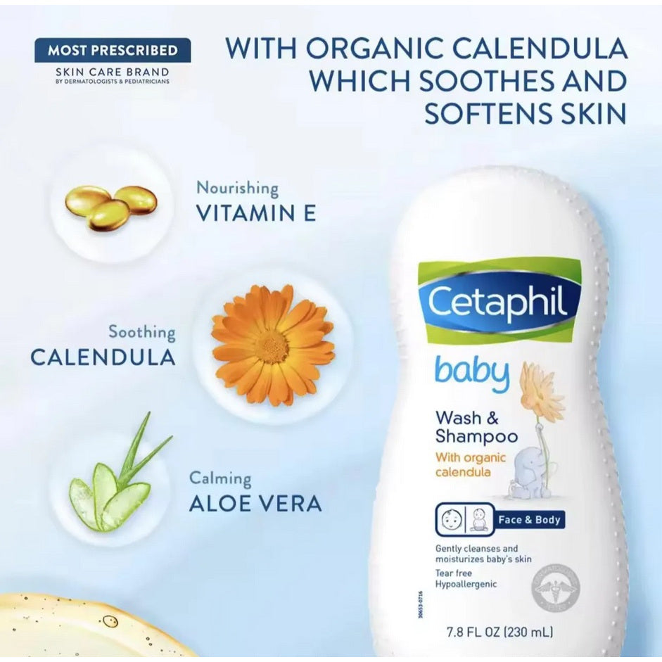 Cetaphil Baby Wash & Shampoo with Organic Calendula 230ml