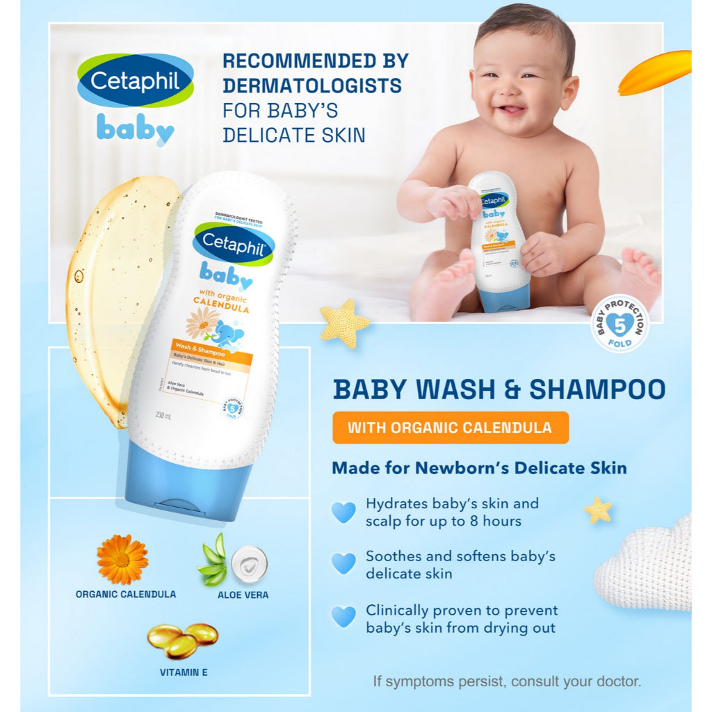Cetaphil Baby Wash & Shampoo with Organic Calendula 230ml