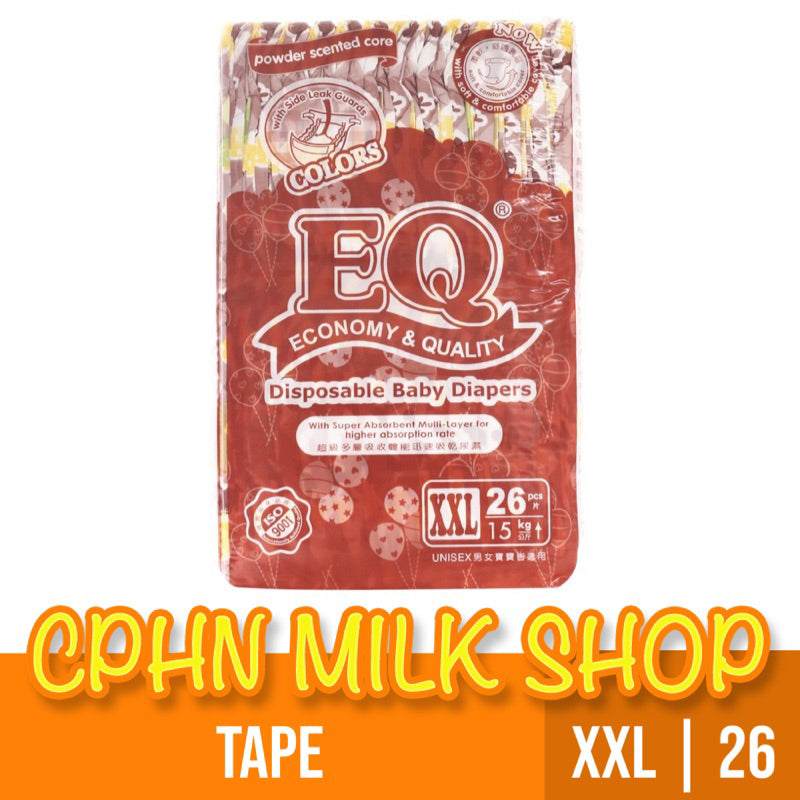 EQ Colors Tape Baby Diapers Big Pack XXL 26