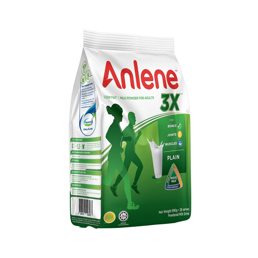 Anlene 3X Plain 990g Milk Powder For Adults