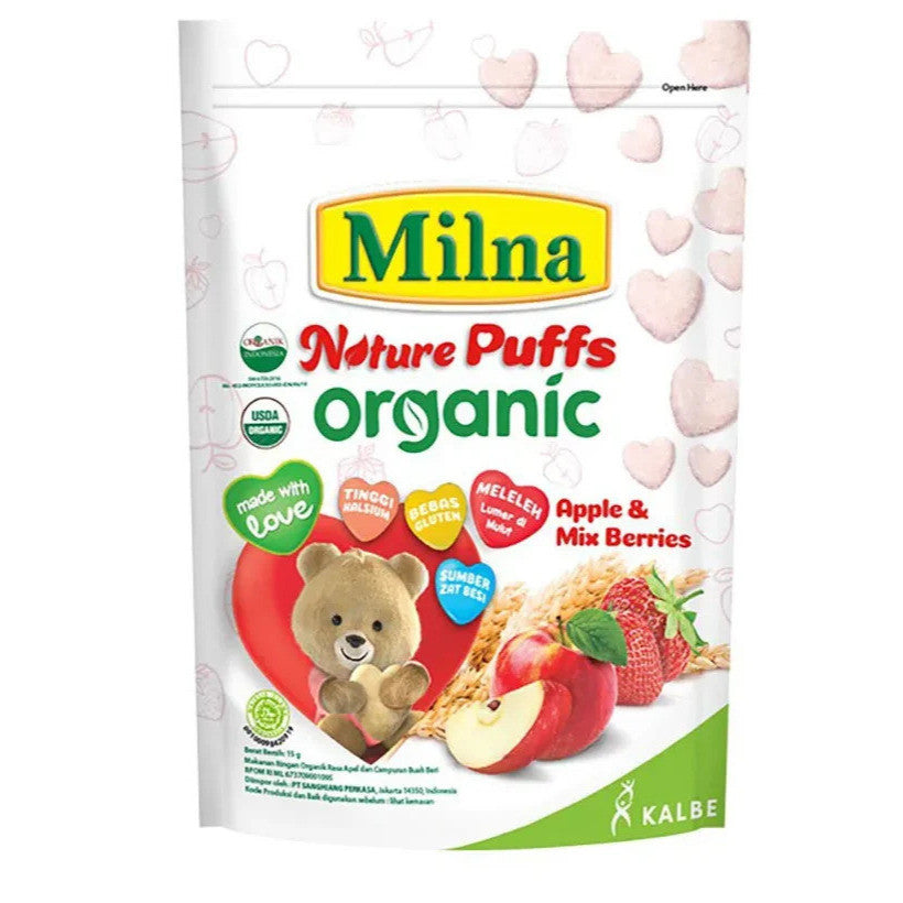 Milna Nature Puffs Organic Apple & Mix Berries 15grams