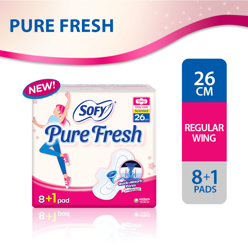 Sofy Sanitary Napkin Pure Fresh with Wings 26cm 9 Pads