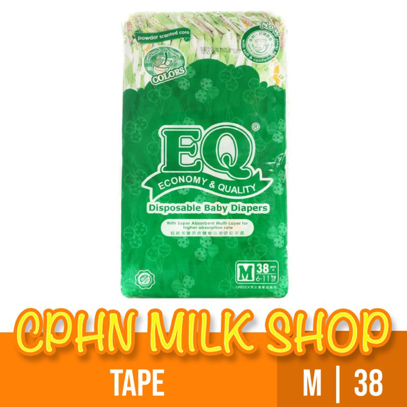 EQ Colors Tape Baby Diapers Big Pack Medium 38