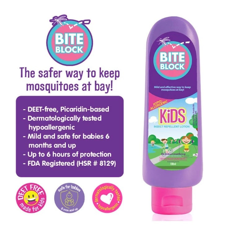 Bite Block Kids Insect Repellent Lotion 100mL - POWDER SCENT