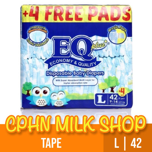 EQ Plus Tape Baby Diapers Jumbo Pack Large 42