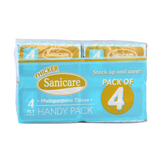 Sanicare Multipurpose Tissue Handy Pack 60-Pulls 4-Ply (Pack of 4)
