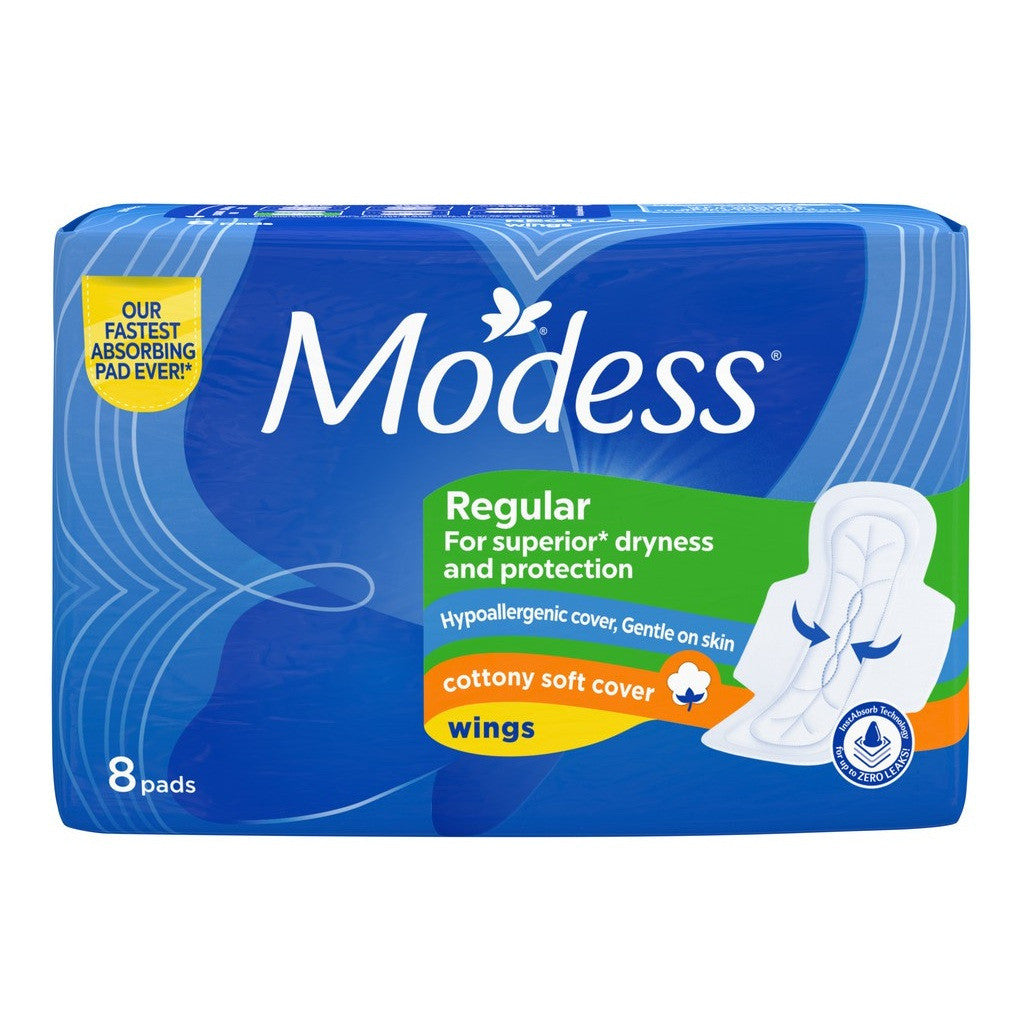Modess Regular Cottony Soft with Wings Sanitary Napkins 8 Pads