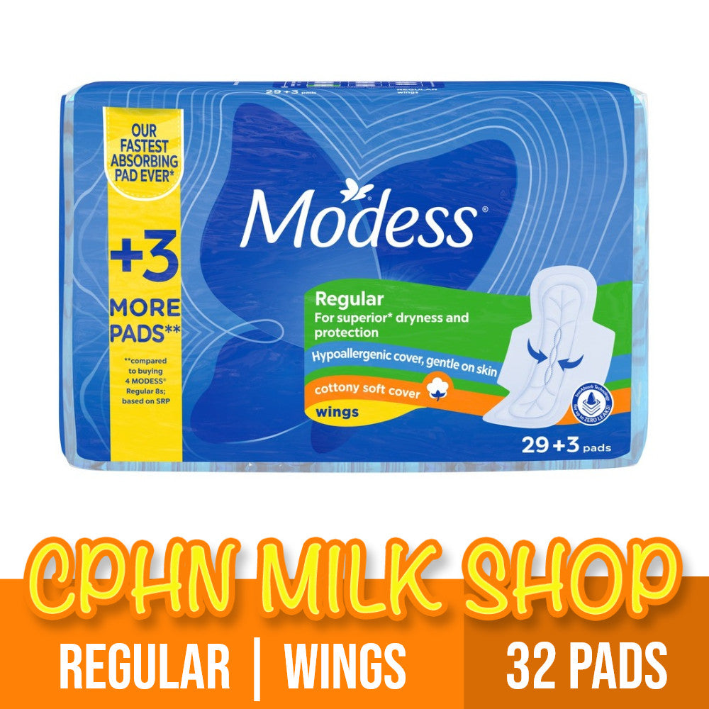 Modess Regular Cottony Soft with Wings Sanitary Napkins 32 Pads
