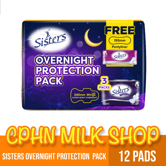 Sisters Promo Pack 3 pcs Overnight 4 Pads Free 1 Pantyliner 20's