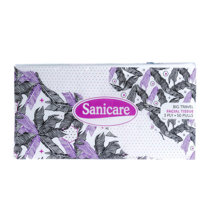 Sanicare Big Travel Pack Facial Tissue 50-Pulls 3-Ply (1 Pack)