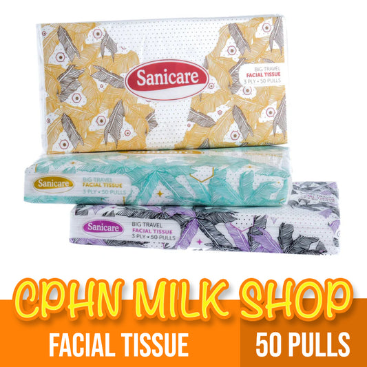 Sanicare Big Travel Pack Facial Tissue 50-Pulls 3-Ply (1 Pack)
